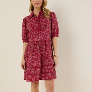 NWT Avara Jovie Dress Maroon Floral Size Large L